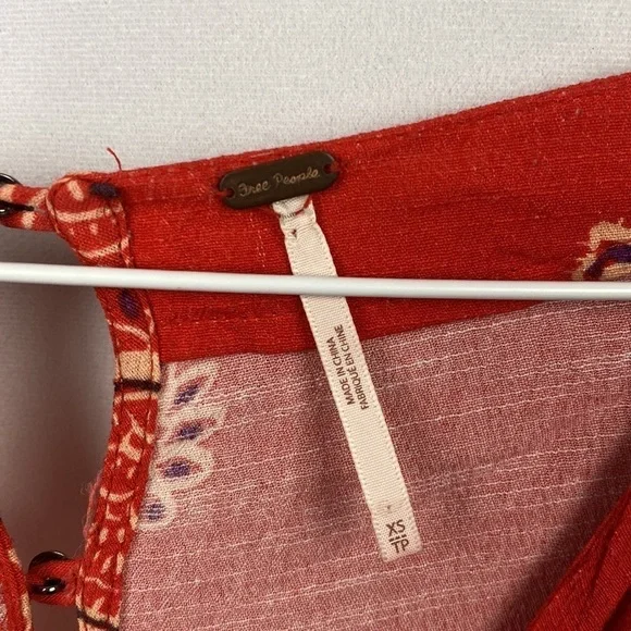 Free People All The Right Ruffles Romper - Orange - Size XS - Picture 3 of 11